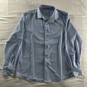 Porter & Ash kinetic stretch Button-Front Men’s Shirt Size XL Light Blue